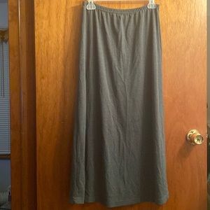 Vintage Notations Clothing Co. Grey Maxi Skirt w/Small Center Slit Style In Back